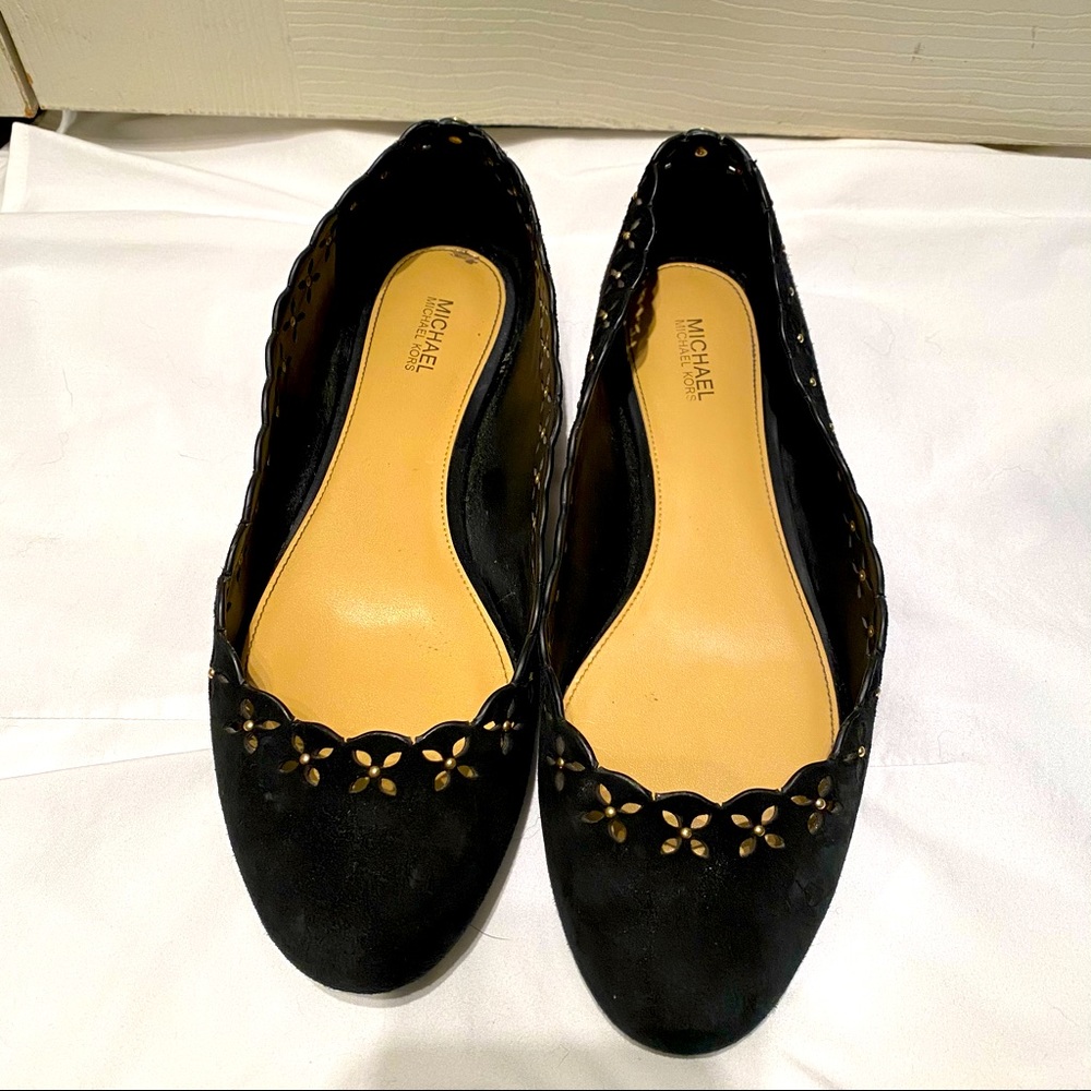 Black MK flats size 8